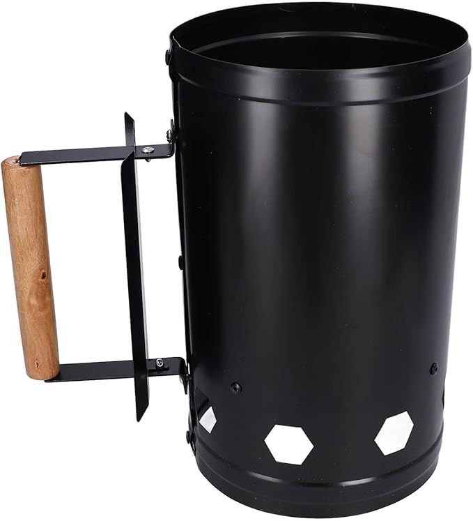 Charcoal Chimney Starter, Heavy Duty Steel BBQ Chimney Starter, BBQ Grill Lighter with Air Intake Holes for Outdoor Camping Cooking