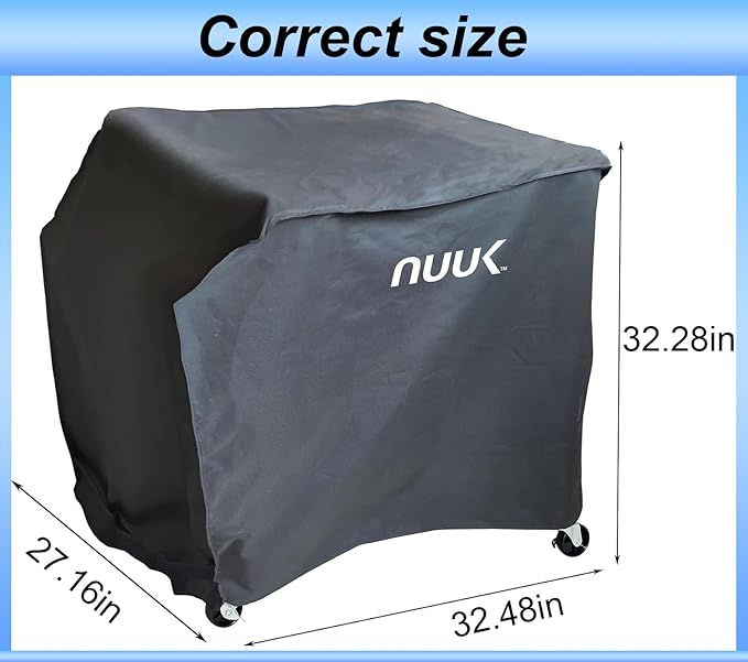 NUUK 24x30IN Waterproof Pizza Oven Table Cover, Heavy Duty UV Resistant Outdoor BBQ Dining Grill Cart Cover for Kitchen Island Prep Station