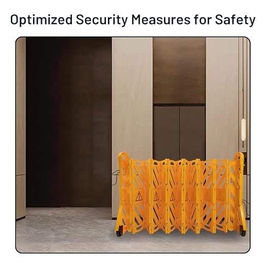 Yeeoy 13 Foot Safety Barrier, Expandable Mobile Barricade System, Commercial Foldable Barriers, Portable Traffic Barricade Fence for Construction, Traffic Control, Driveway Gate