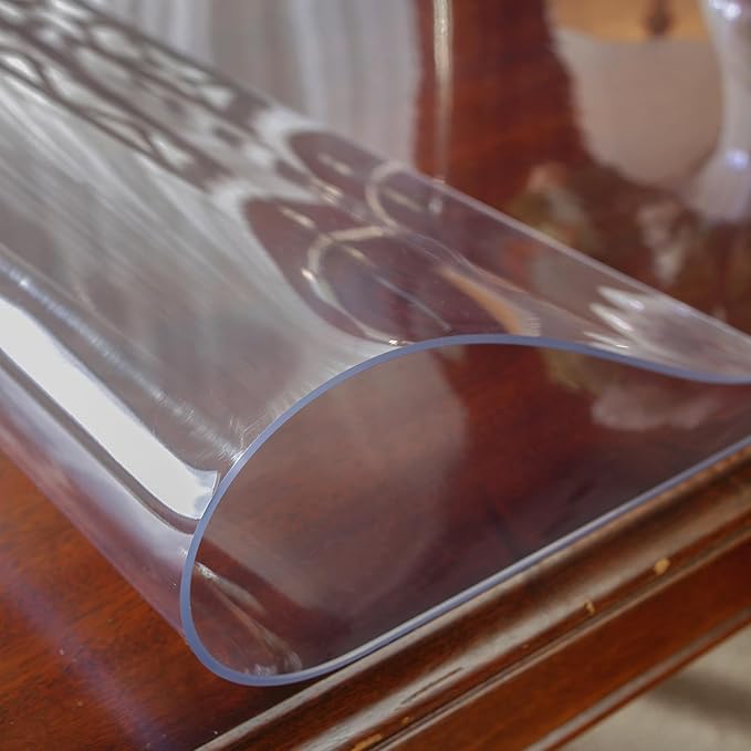 OstepDecor Clear Table Protector 18 x 54 Inch, 2mm Thick Plastic Table Cover, Waterproof PVC Clear Table Cover Protector, Desk Protector Mat, Writing Desk Pad for Desktop, Coffee & Dining Room Table