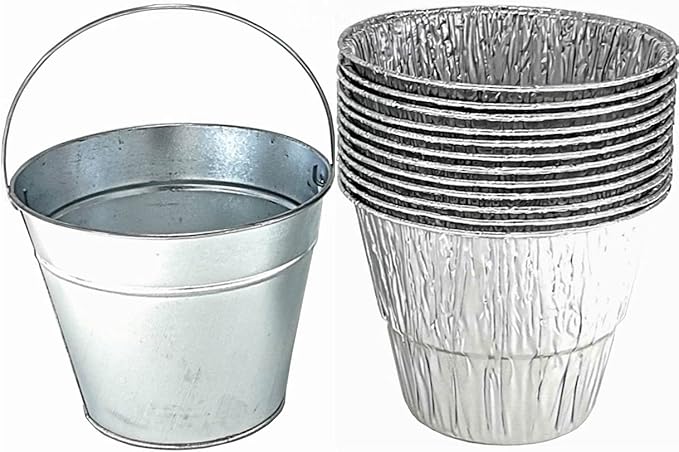 Firsgrill Replacement for Camp Chef, Traeger, Pit Boss drip pan Grease Bucket and 12-Pack Liners foil Tray for Mostly Wood Pellet Grills