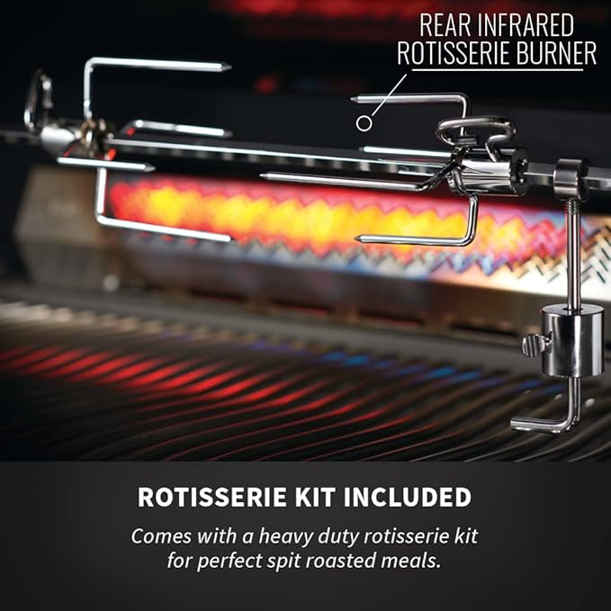 Napoleon Built-In 700 Series 38-inch Natural Gas Grill Head with Infrared Rear Burner - BIG38RBNSS-1-5 Main Burners, Infrared Rear Burner, Stainless Steel, Included Rotisserie Kit
