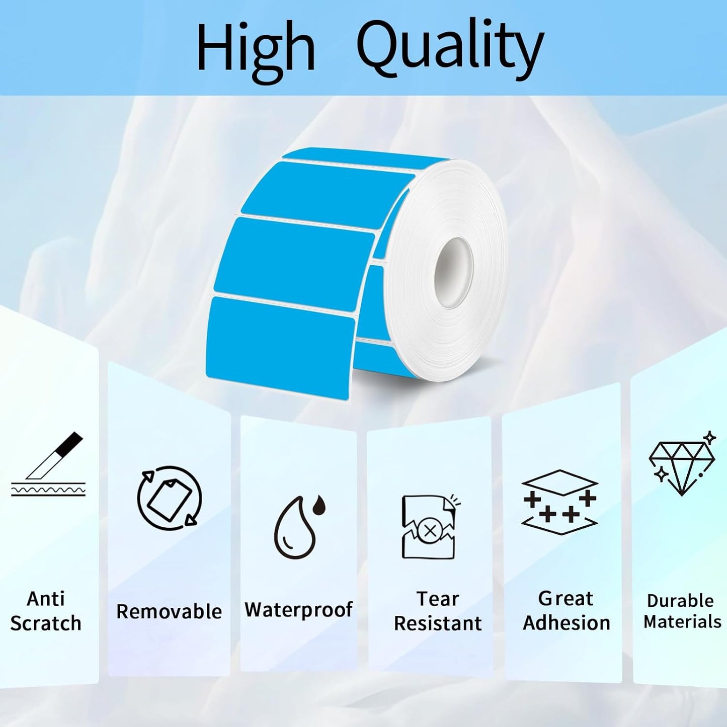 STARLIBOO 2x3 inch Color Direct Thermal Labels for Shipping, Barcodes, Address, Thermal Labels Stickers Compatible with Rollo Label Printer & Zebra- Blue