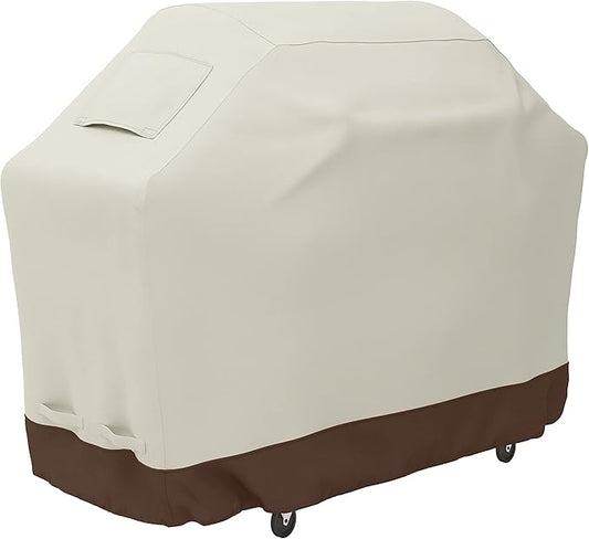 Amazon Basics Gas Grill Barbecue Cover for Outdoor, Waterproof, Anti-UV, Durable Heavy Duty, 60 inch, Medium, Beige
