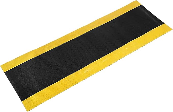 Nisorpa Anti Fatigue Mat,20"x 60" Standing Mat Work Mat with Yellow Border, PVC Foam Commercial Floor Mats for Garage Workbench Kitchen