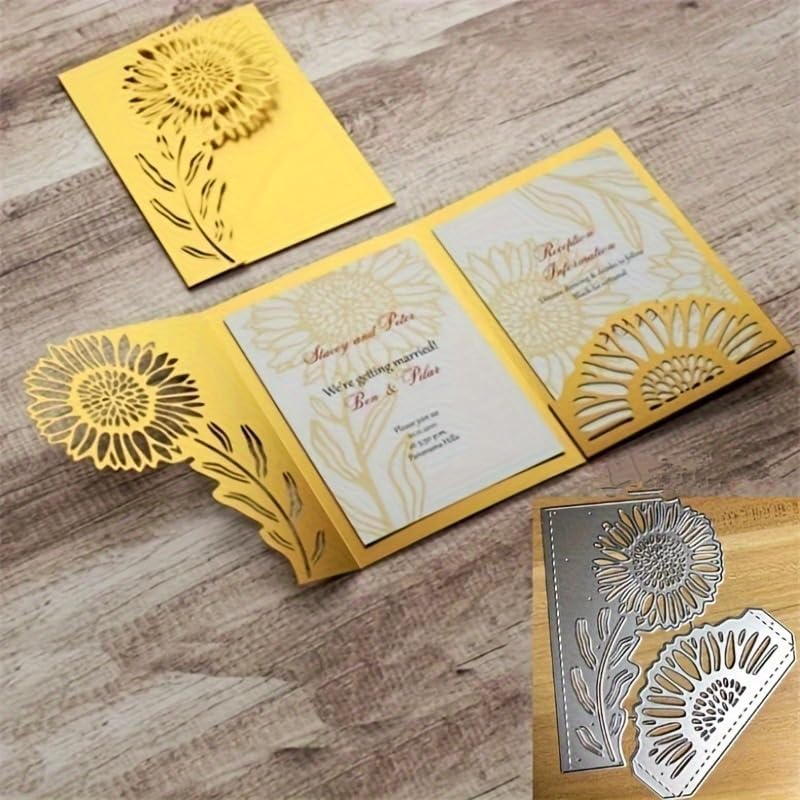 Lapoo Metal Cutting Die for Scrapbooking, 3D Backgrounds Frame New Cutting Dies DIY Album Card Making Decor Paper Craft Metal Die Cuts Party Wedding Decorations (Chrysanthemum B 5.5 x 4.5 in)
