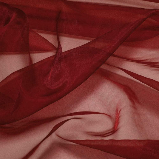Organza Fabric 5 Yard Bridal Solid Sheer Organza Fabric Bolt for Wedding Dress, Fashion, Crafts, Decorations Silky Shiny Organza 44" - (5 Yard, Apple Red)