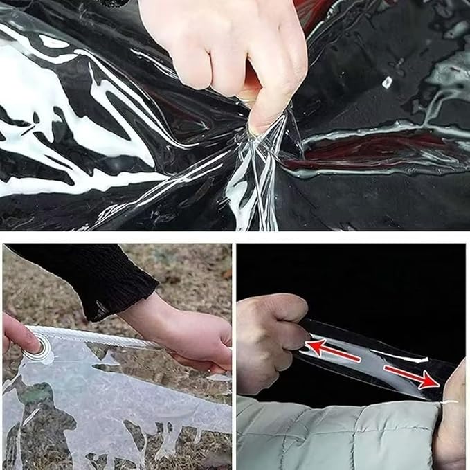 Clear Tarp 3x6ft Clear Tarps Heavy Duty Water Resistant,14Mil Thickened Transparent Tear Resistant PVC Vinyl Tarpaulin Enclosurewith Grommets and Reinforced Edges for Patio,Porch and Outdoor