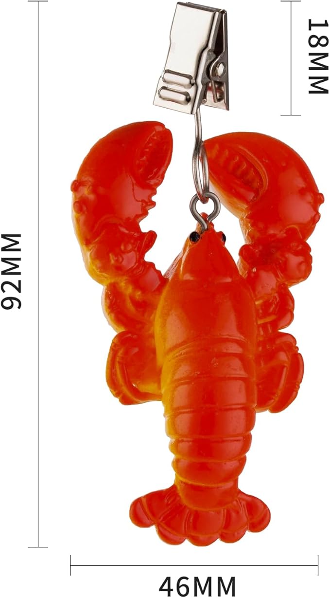 TwoFish Home Set of 4 Lobster Resin Tablecloth Weights Clips Lobster Handicraft Tablecloth Clamps Pack of 4