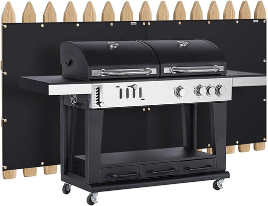 Heat Shield Behind Grill 3'x6' Heat Shield Mat for Deck Fence, Railing, Grill and Refrigerator, Heavy Duty Fireproof Cover and Screen Protect Deck Railing from Grill