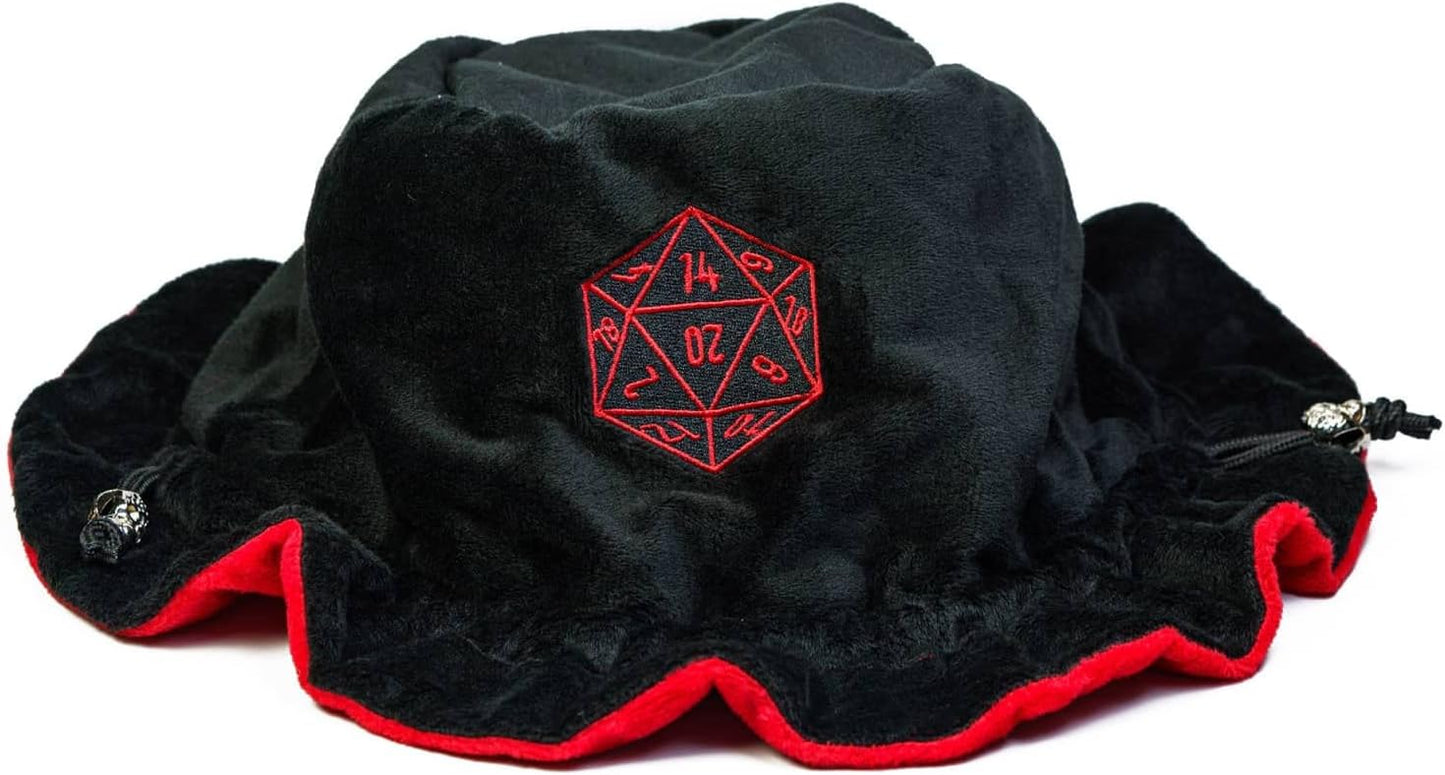 Large Dice Bags with Pockets Black Storage Bag D20 Logo for DND RPG Game Dices (with 1lb Random DND Dice)