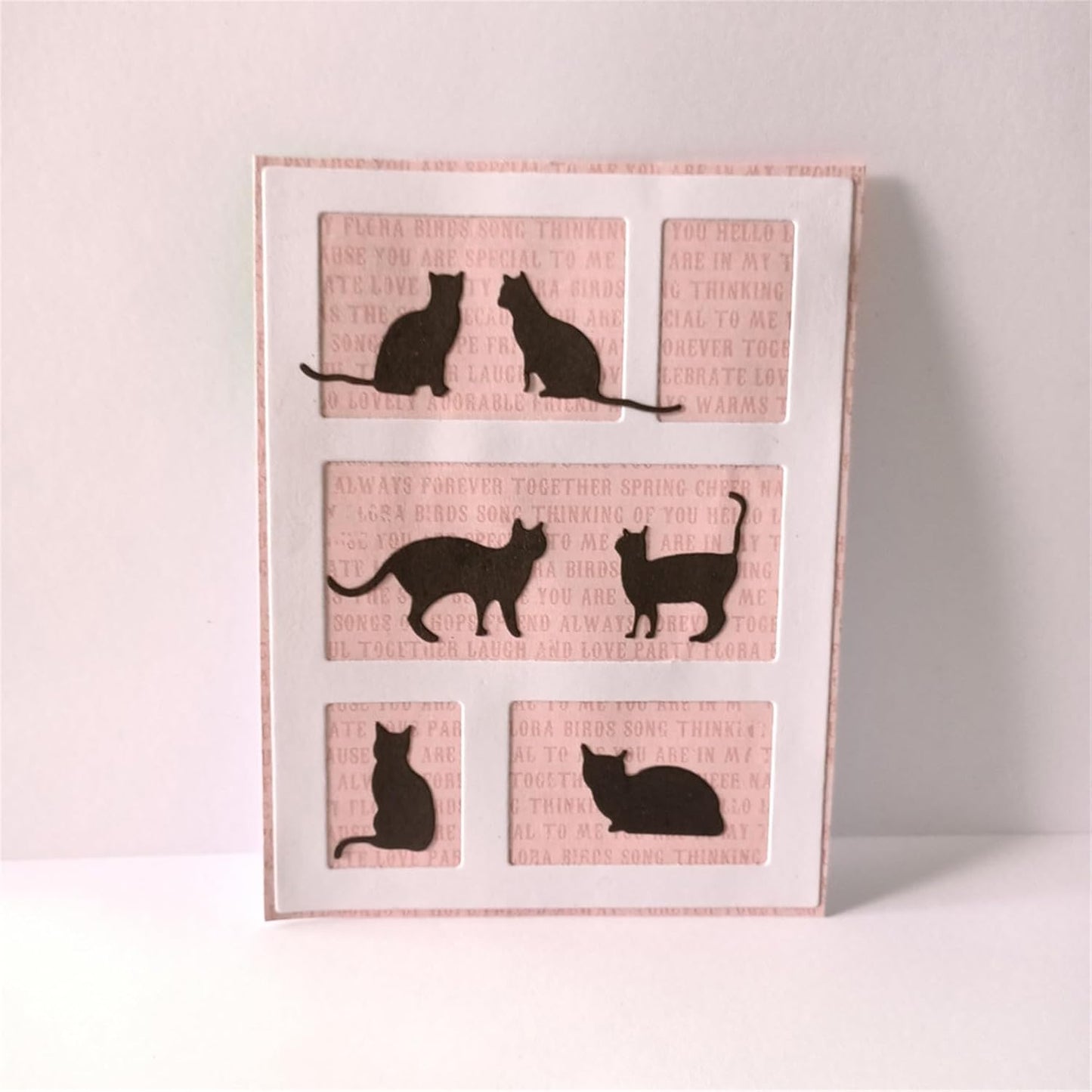 Cutting Dies Metal Stencils Scrapbooking Tools DIY Embossing Template for Paper Card Making Album Arts Crafts Supplies (6 Cats-8.7x6cm)