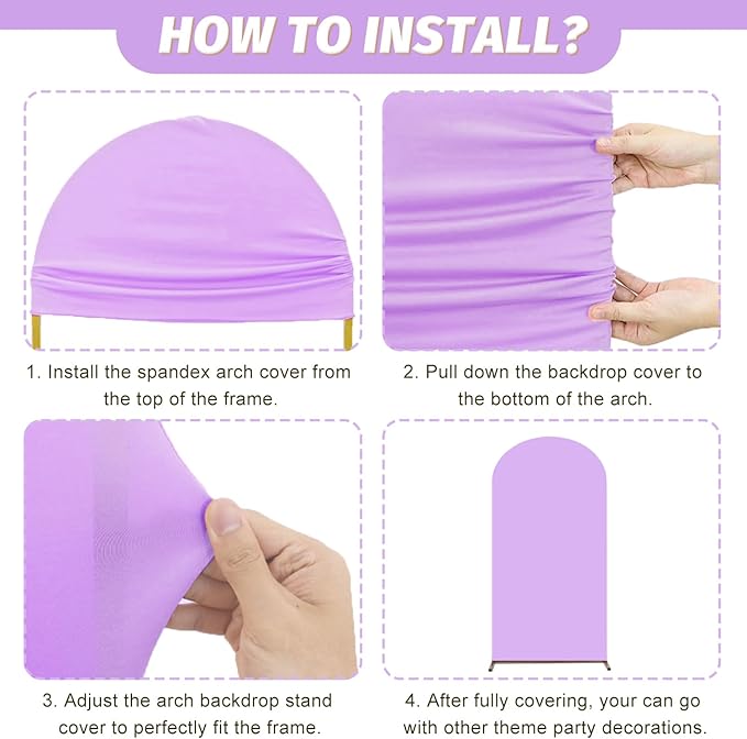 MODFUNS Spandex Arch Cover Set of 3 Mixed Color Arch Backdrop Cover 4&5&6ft Fitted Arch Covers Stetchy Backdrop Chiara Arch Stand Covers for Wedding Ceremony Banquet Birthday Party Decor