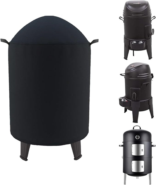 Round Smoker Cover Fits Grill Boss, SUNLIFER 20.5" Vertical Smoker,Pit Barrel Cooker Co 18.5" Smoker, Charbroil The Big Easy TRU-Infrared Smoker, Kamado Joe Classic Joe Series II 18" Grill 25"D x 35"H