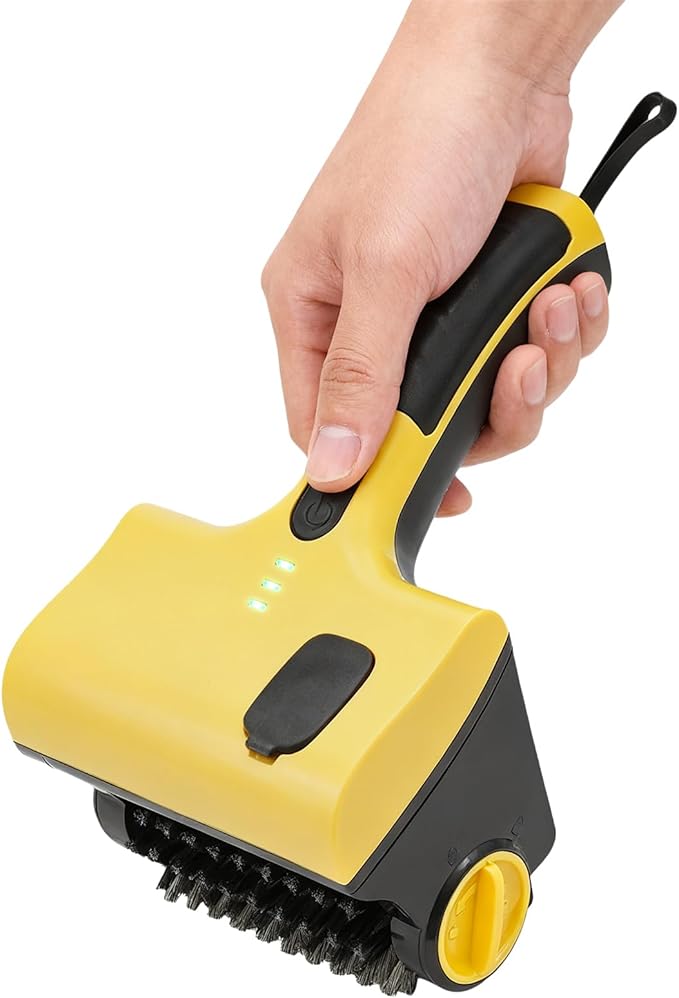 Cordless Electric Grill Cleaning Brush, Outdoor Grill Cleaner with Water Spray, Speed Adjustment Battery Operated Grill Brush, Power Grill Grate Cleaner for BBQ, Floors and Kitchen