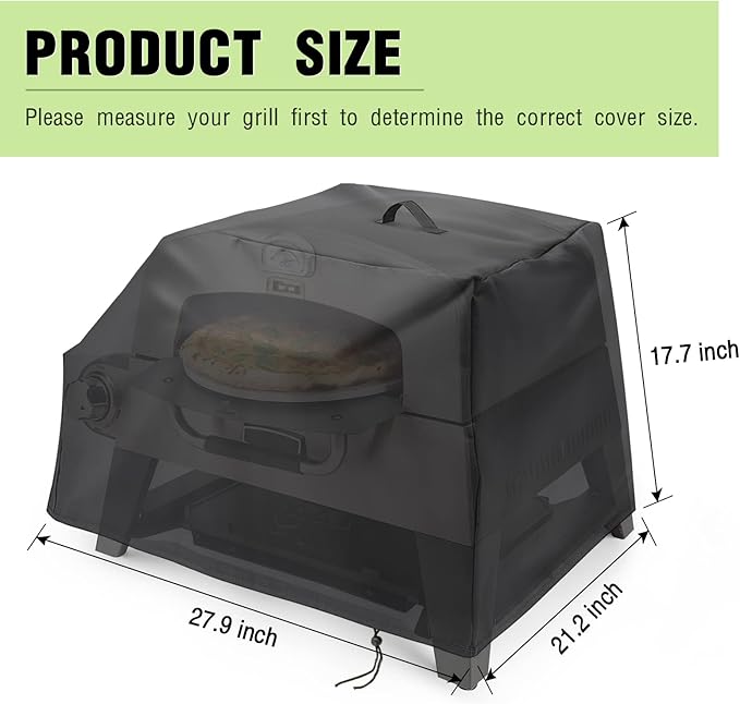 Pizza Oven Cover for Cuisinart CGG-403 3-in-1 Portable Pizza Oven,Waterproof Pizza Grill Cover All Season Protection (27.9 x 21.2 x 17.7 inch)