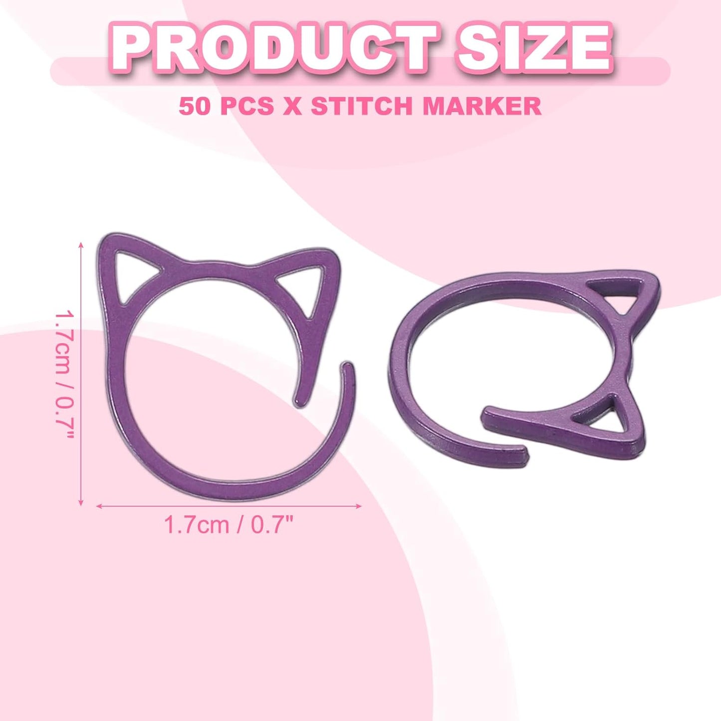 uxcell 50pcs Stitch Markers, Spiral Stitch Markers Crochet Needle Clip Counter Knit Ring Crochet Locking Sewing Accessories for DIY Handcraft Knitting and Crocheting, Violet