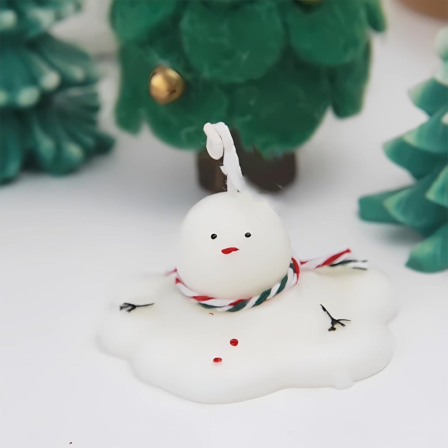 Silicone Molds Candle Cute Melting Snowman Resin Candle Molds for Christmas Party Decoration Candle Form Epoxy Plaster Mould (2.6 in)