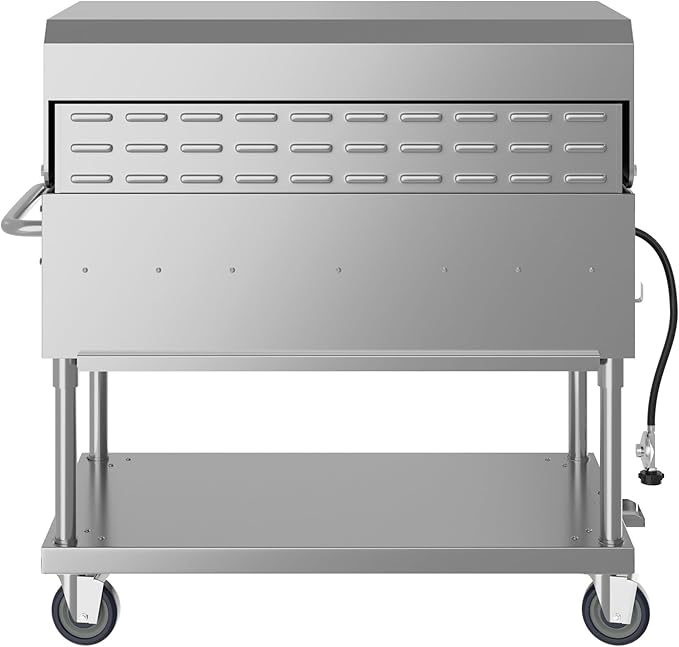 48 in. Commercial Outdoor Propane Gas Grill with Roll Dome Cover, ETL Listed in Stainless-Steel (CGKIT4-48D)