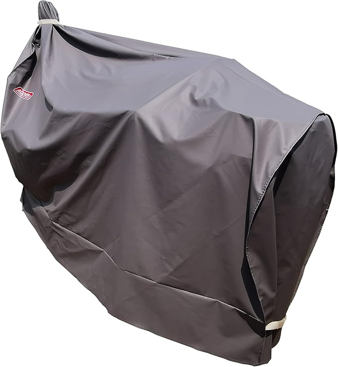 Heavy Duty Charcoal Grill Offset Smoker Cover, Outdoor Smokestack BBQ Cover, Special Fade and UV Resistant Material, Fits Brinkmann Trailmaster, Char-Broil, Dyna-Glo and More Brown