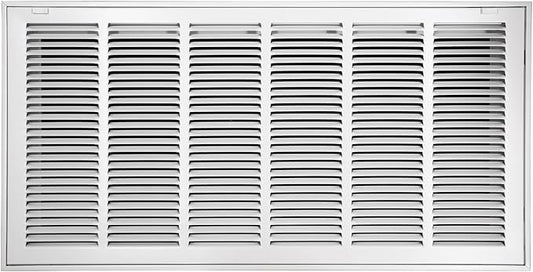 30"W x 14"H [Duct Opening Size] Steel Return Air Filter Grille - Removable Face/Door for 1 inch Filters -HVAC Vent Cover Grill - White [Outer Dimensions: 32 5/8"W X 16 5/8"H]