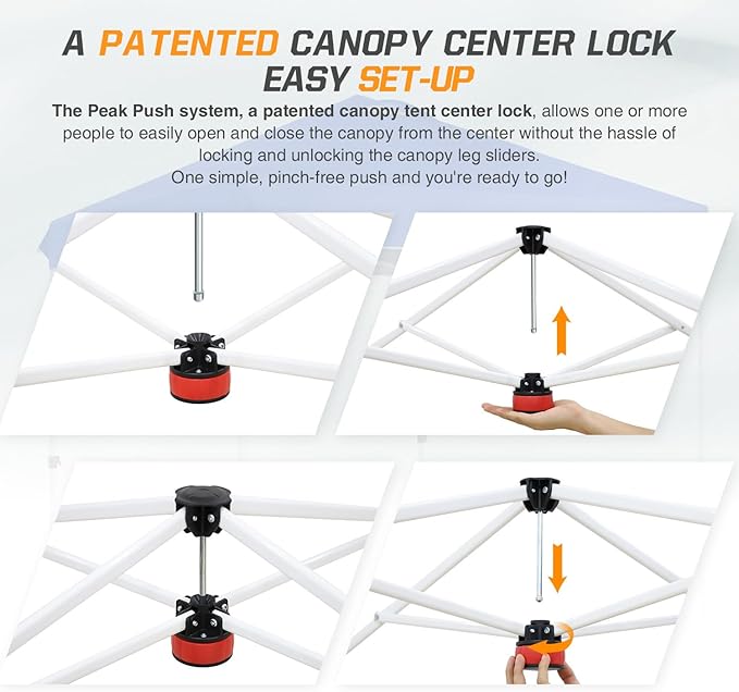 EAGLE PEAK Pop Up Canopy Tent with Wheeled Carry Bag, 8 Stakes, 4 Ropes, Easy Set Up Tent Canopy, 8x8 ft, Beige