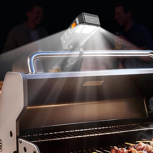 Grill Light for Blackstone Griddle & Weber Grill, Goldusk Rechargeable BBQ Lights with 160° Beam Automatic On/Off 2-Level Brightness Grilling Accessories for Outdoor Grill Gifts for Men Dad Husband