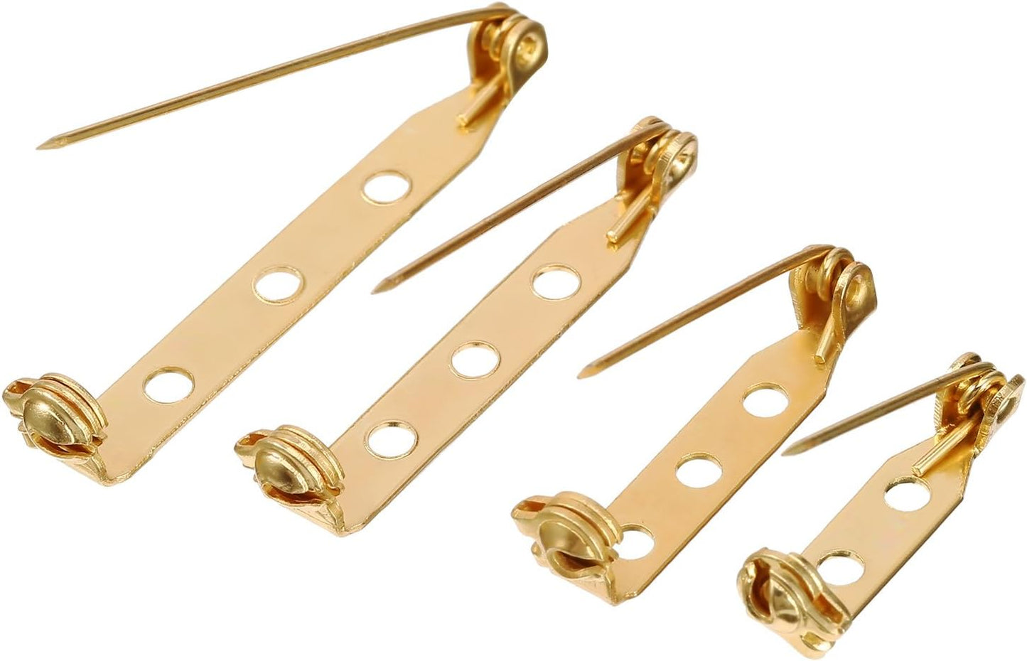 Shappy 100 Pieces Brooch Pin Backs Bar Pins Backs for Crafts Safety Clasp with Plastic Box, Gold and Silver, 4 Sizes, 20/25/32/38 mm