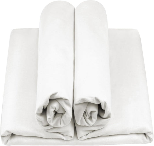 HOTGODEN Medium Weight 100% Cotton Muslin Fabric: 59 inch x 5 Yards Bleached Muslin Linen Fabric Material for Sewing Material Apparel Cloth