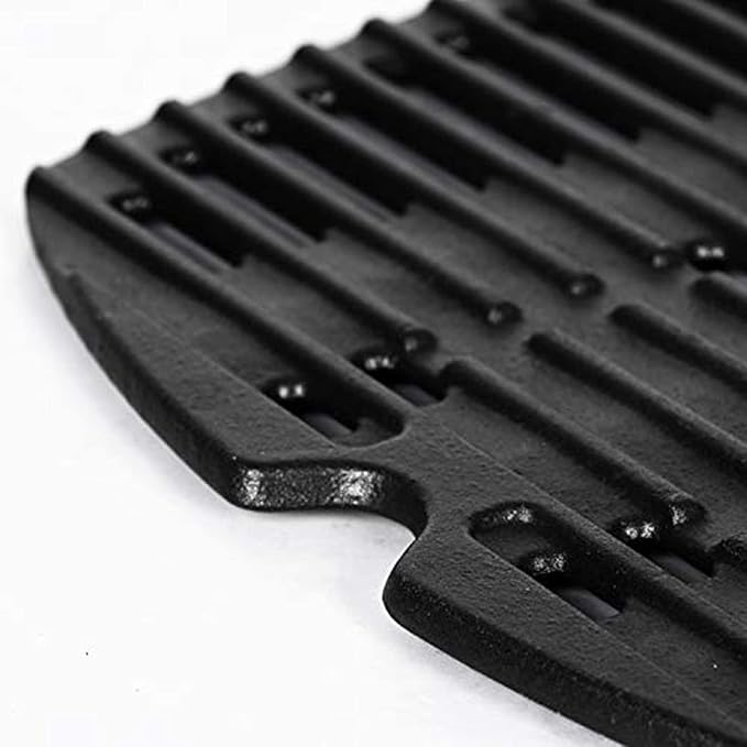 GGC 7644 7582 Grill Grates for Weber Q100 Q1000 Q120 Q1200 Q1400 Gas Grills, 17" x 12.7" Cast Iron Cooking Grates for Weber 50060001 51010001 51040001 51060001, 2PCS Baby Q Replacement Parts