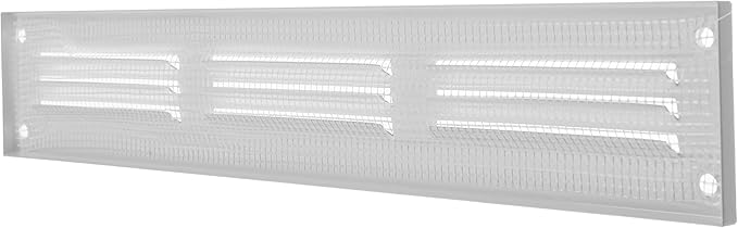 Repa Market 12x2 Inch Air Vent Cover/White Galvanized Steel Louvered Grill Cover with Mesh Screen/Wall or Ceiling Vent/Durable Flush Mount HVAC Register for Indoor and Outdoor Ventilation
