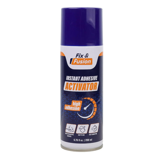 FIX & FUSION Activator Spray (6.76 Fl Oz), Instant Cure Accelerator for Cyanoacrylate (CA) Super Glue for Wood, Plastic, Rubber, Granite, and DIY & Professional, Accelerates Bonding Strength, (1 Pack)