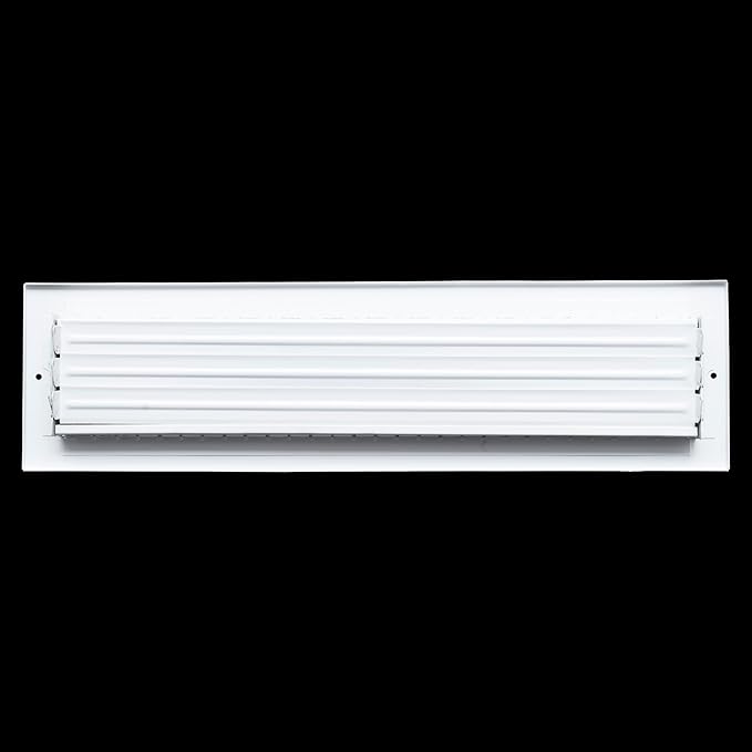 [6 Pack] Fits 20x4 Duct Opening Steel Adjustable Air Supply Grille by Handua | Register Vent Cover Grill for Sidewall and Ceiling | White | Out. Dim.: 21.75" X 5.75"