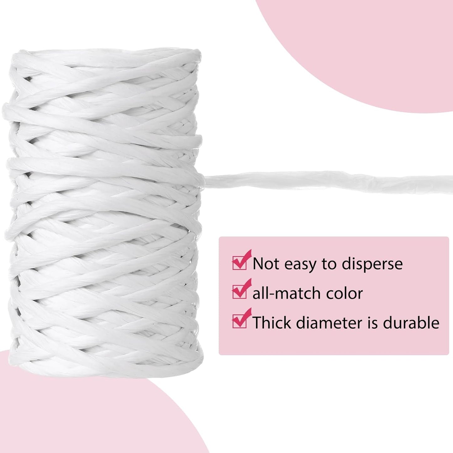 Syhood 65 Feet Floral Wire Rustic Vine Bind Wire for Craft Wrapping Flower Bouquets(White,1 Roll)