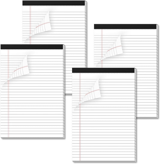 Legal Pads 4 Pack of Note Pads 6 x 9 Inch Notepad 21lb Thick Paper Legal Pad 30 Sheets Note Pad College Ruled Small Legal Pads 29 Lines Writing Pads for Writing, Sketching, and Note-Taking