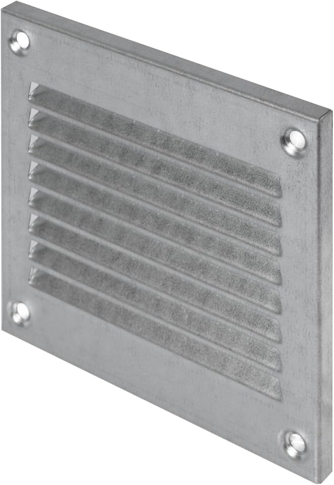 Repa Market 4x4 Inch Air Vent Cover/Galvanized Steel Louvered Grill Cover with Mesh Screen/Wall or Ceiling Vent/Durable Flush Mount HVAC Register for Indoor and Outdoor Ventilation