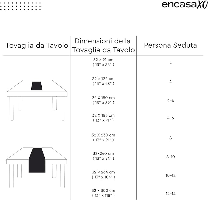 Encasa XO Table Runner 13"x94" Long | Cotton Canvas Fabric | B Grey Solid Color | Machine Washable & Durable