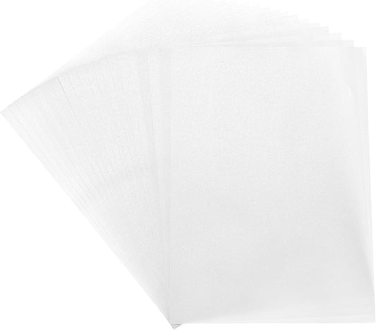 MECCANIXITY Colored Vellum Paper, 40 Sheet Silver Transparency 8.3" x 5.9" Printable Vellum Paper, Translucent Vellum Sheets for Printing Wedding Invitations Ink Jet Laser Printer
