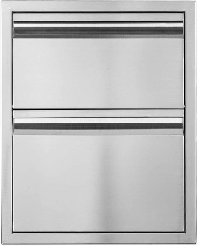 Outdoor Kitchen Single Drawer with Paper Towel Holder Combo Works with Your Grilling or Prep Zones Flush Mount for Outdoor Kitchen Island, 17" W x 21" H x 21" D