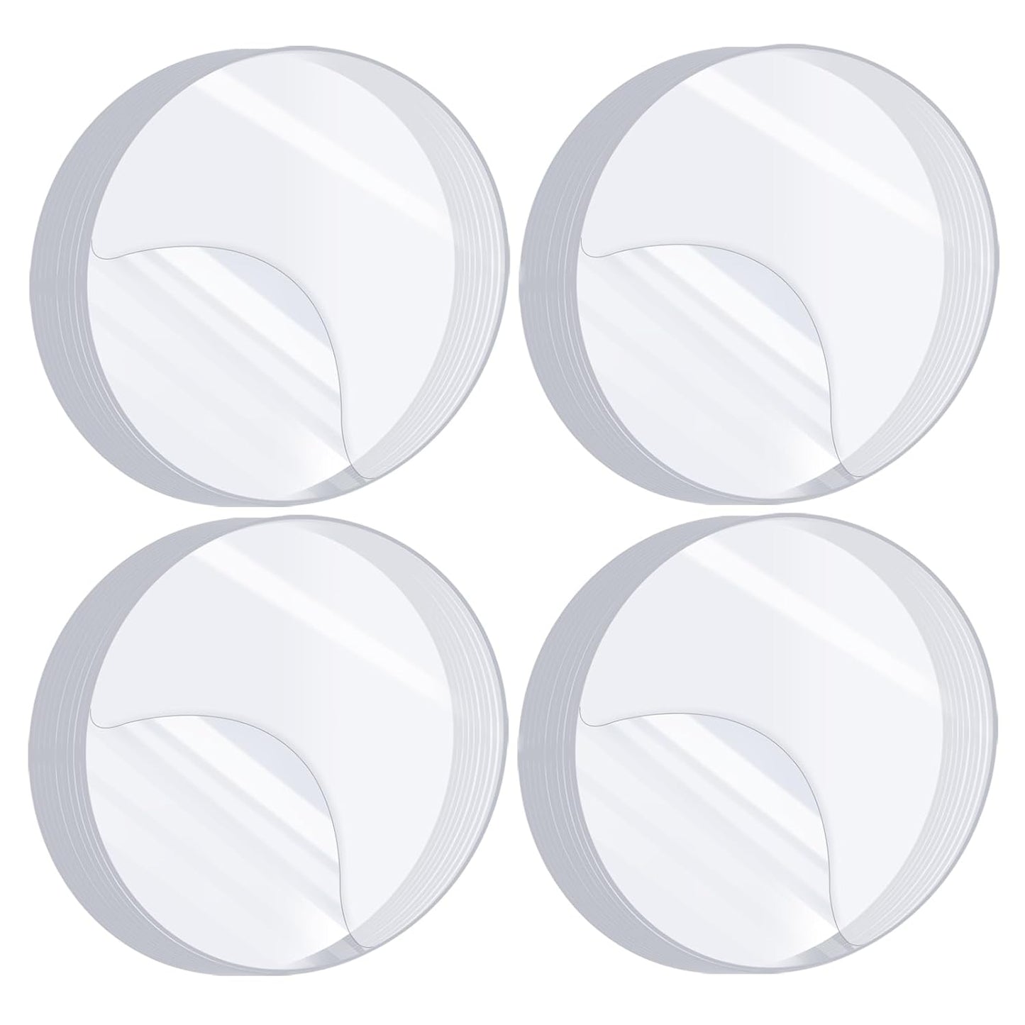 80PCS Heavy Duty Double Sided Adhesive Mounting Circle Tape- Waterproof,Strong Adhesion,Clear, High Strength,No Residue Removability for Hanging,Wall Mounting, Home Decor,Adhesive for Shower