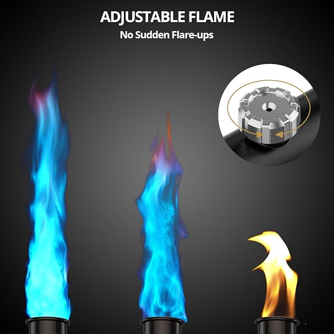 Powerful Propane Torch Gun, Sous Vide, Adjustable Kitchen Cooking Torch with One-Touch Max Fire, Culinary Torch for Searing Steak, BBQ and Campfire Starter(Tank Not Included)