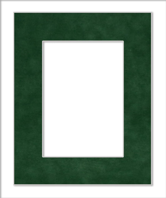 Poster Palooza 11x14 Mat Bevel Cut for 8.5x11 Photos - Acid Free Green Suede Precut Matboard - For Pictures, Photos, Framing - 4-ply Thickness