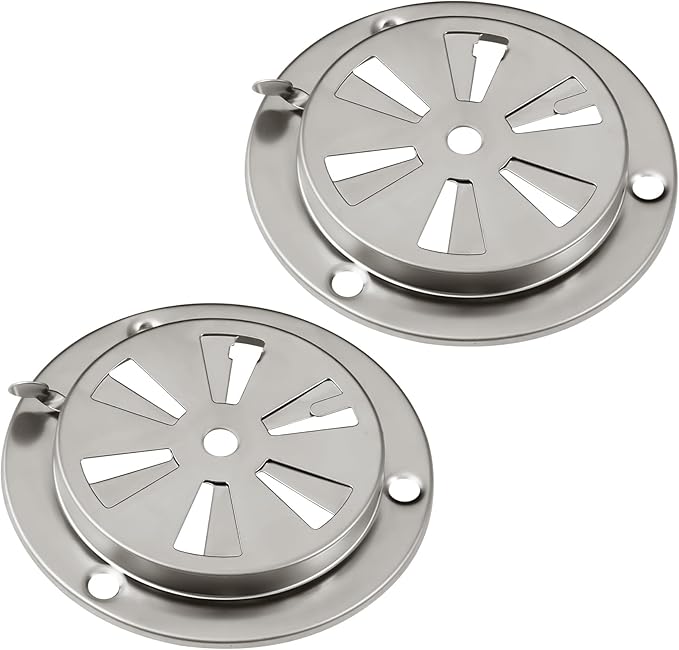 BBQ Smoker Air Vent Set, 4 Pieces Stainless Steel Grill Damper for Increased Airflow, Replacement Parts for Grill, Stove and Smoker
