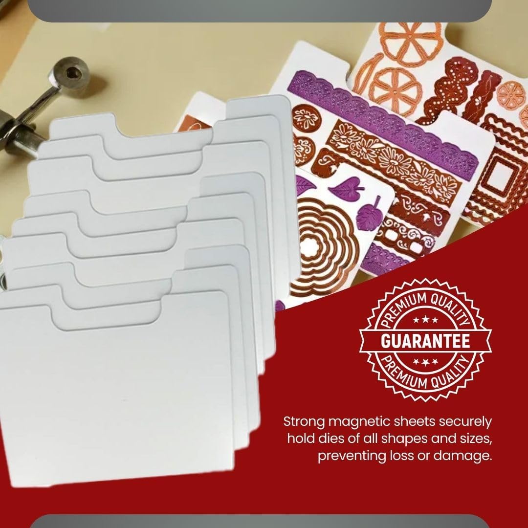 ArtBin 6979AA Magnetic Die Sheet Set 9-Pack, Die Organizers, Magnetic Organizer Sheets, 3 Sheets [2-Pack], White