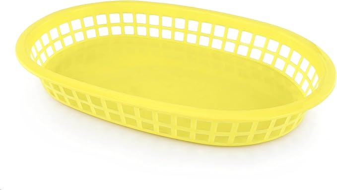 New Star Foodservice 44089 Fast Food Baskets, 10.5 x 7 Inch, Set of 12, Yellow