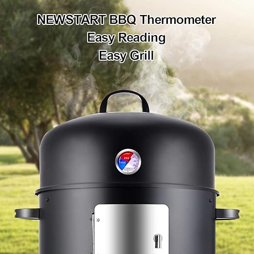 BBQ Thermometer Gauge - Charcoal Grill Pit Smoker Temp Gauge Grill Thermometer with Fahrenheit and Heat Indicator (2 Pack)