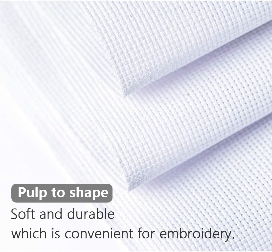 Cross Stitch Aida Fabric 14 Count, 59 by 39 Inch Large Size, Classic Reserve Cross Stitch Aida Cloth for Home DIY Embroidery Decoration