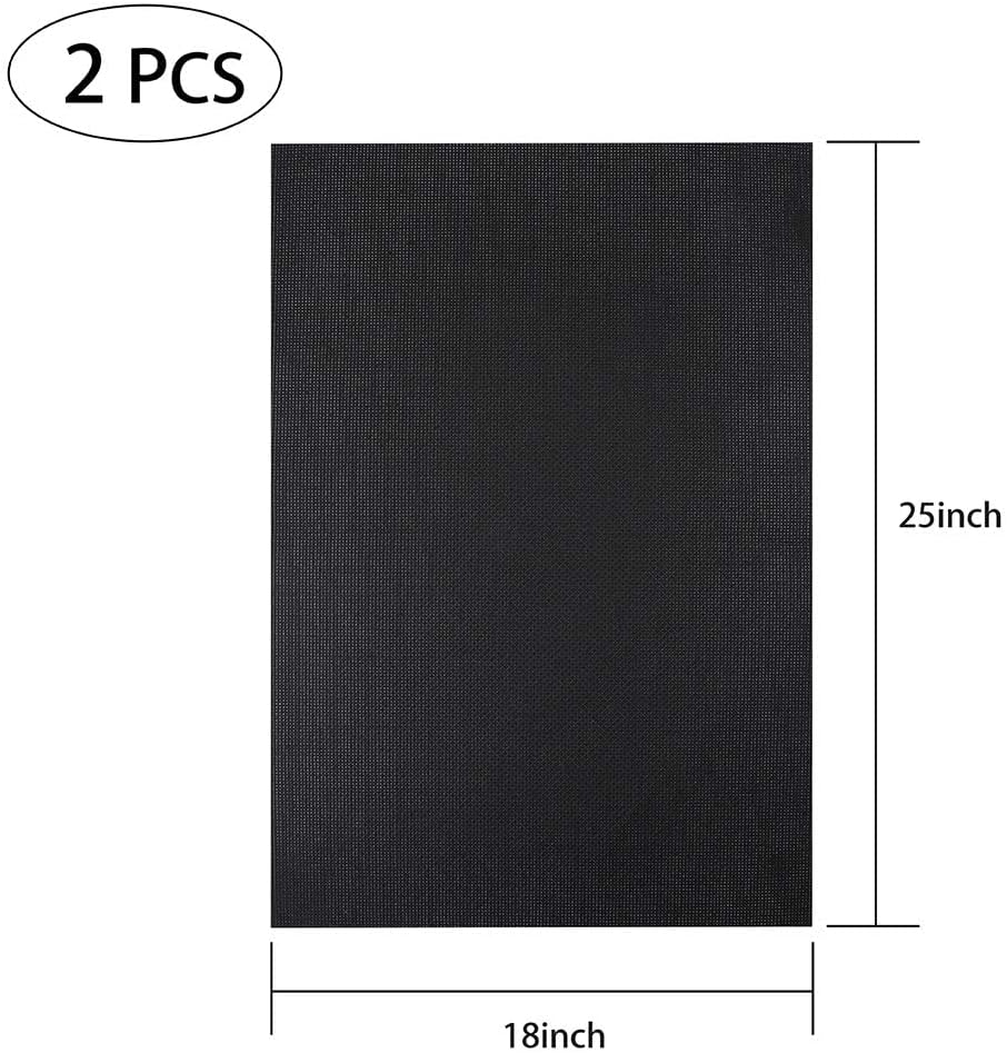 Caydo 2 Pieces 14 Count Classic Reserve Aida Cloth Cross Stitch Cloth, 25 by 18-Inch Big Size, Black