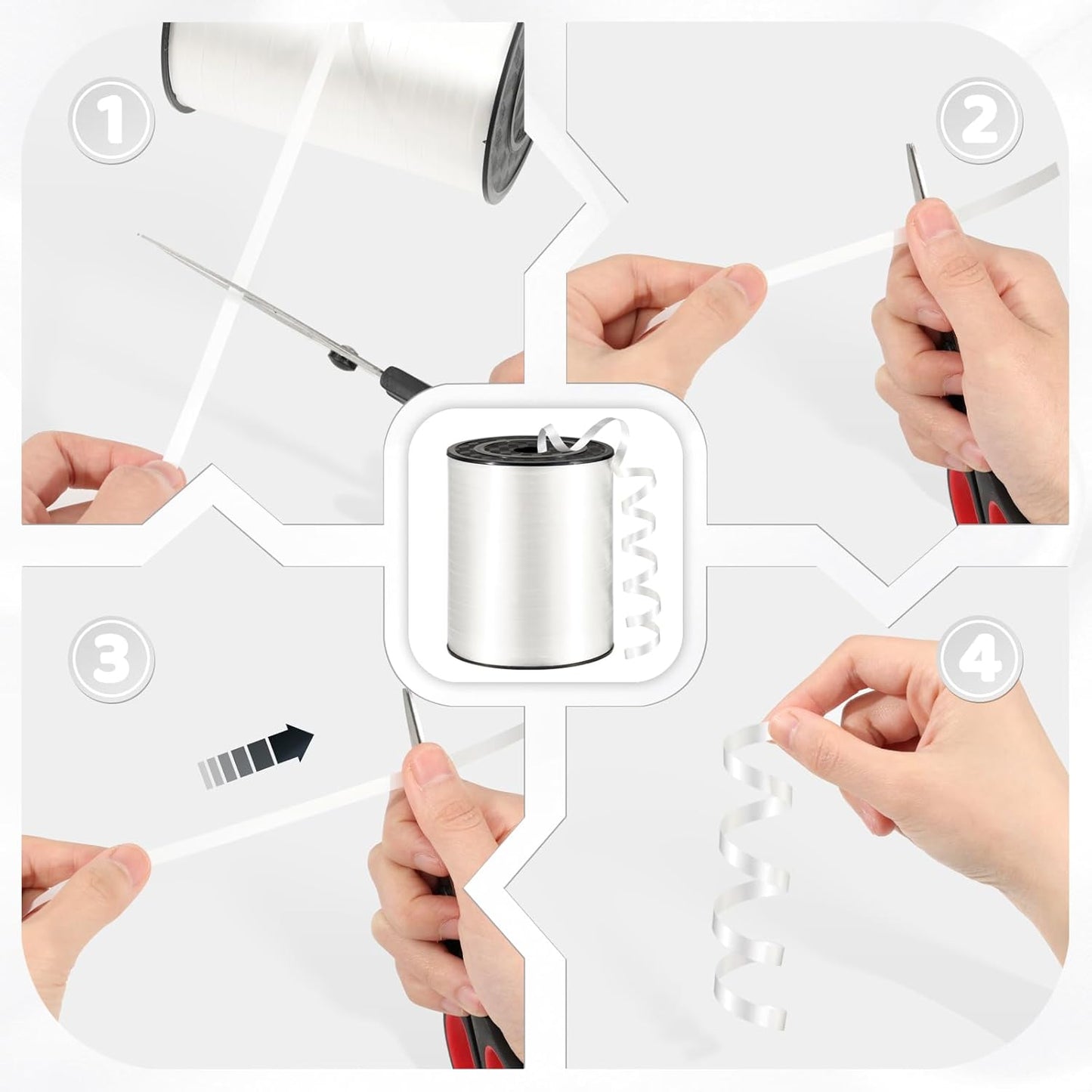 600 Yards White Curling Ribbon for Gift Wrapping 1/5 Inch Balloon String White Ribbon for Crafts, Wedding Party, Birthday, Florists, Christmas, Festival