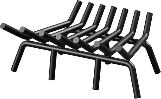 Fireplace Grate 21 Inch with 7 Support Legs, Round Solid Steel Heavy Duty Fireplace Log Holder, Fireplace Log Grate for Indoor Fireplace & Outdoor Firepit
